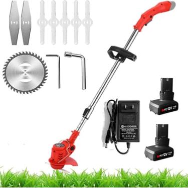 Imagem de Aparador Sem Fio, Aparador De Grama 12v / 24v Aparador De Grama Aparador De Grama Com 3 Tipos De Lâminas, Aparador Telescópico Sem Fio Com Bateria E Carregador Para Corte De, 12v, 2 batteries
