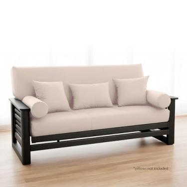 Imagem de National Allergy Capa de futon 100% algodão com zíper tamanho casal - branco natural - lavável na máquina com zíper, capa de sofá durável sem braços 137 x 189 cm - capa de sofá sem braços