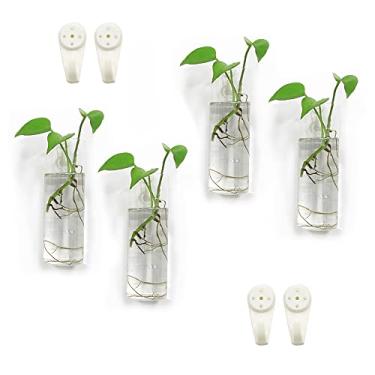 Imagem de Bunhut Plantadores de parede para plantas de interior - vasos de terrário de vidro, suportes de plantas suspensos (pacote com 4)