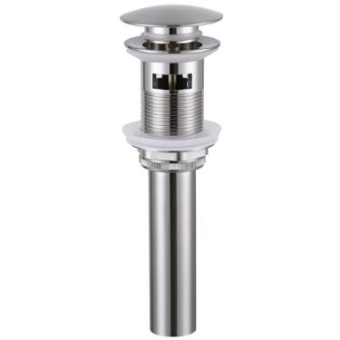 Imagem de Tampa de drenagem da pia com transbordamento, Top Flange: 66mm in dia., Brushed Nickel