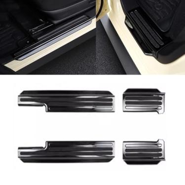 Imagem de HAGEZA Protetor de soleira de porta de carro de aço inoxidável, acabamento de capa de proteção contra arranhões, para Suzuki Jimny 4 portas 2023+, protetor de borda de porta de carro antiarranhões