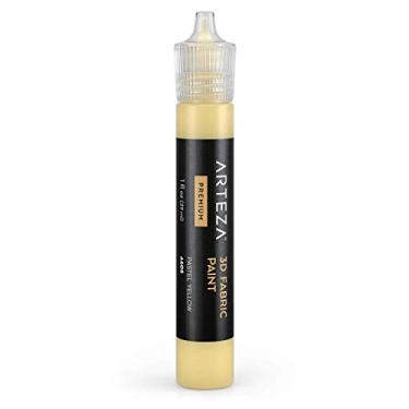 Imagem de Arteza Tinta de tecido 3D, amarelo pastel A605, tubo de 30 ml, tinta têxtil segura para lavadora e secadora para roupas, acessórios, cerâmica, vidro e projetos DIY