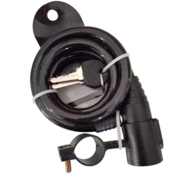 Imagem de Cadeado Grosso Cabo Aço 1mt X 12mm P/Bike Moto 2 Chaves (ZT3)