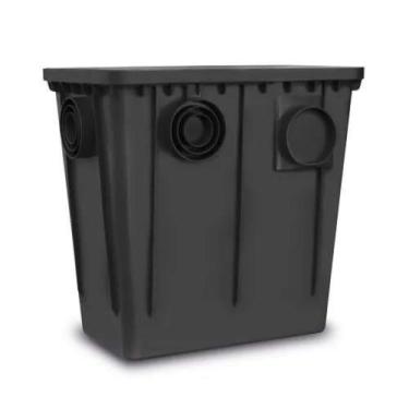 Imagem de Caixa Gordura 52 Litros 52x33 cm com Cesto Preta Sistema Entrada Saída