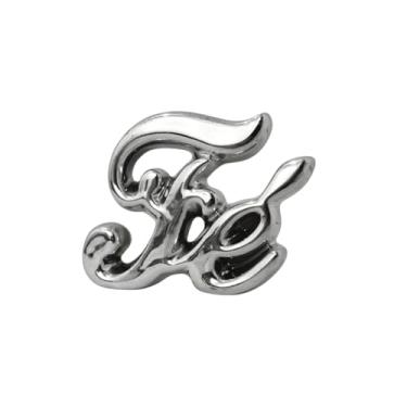 Imagem de Palavra Decorativa Fé em Porcelana com Acabamento Brilhante Magicril, Símbolo Espiritual para Decoração de Sala, Quarto, Escritório ou Altar (Prata)