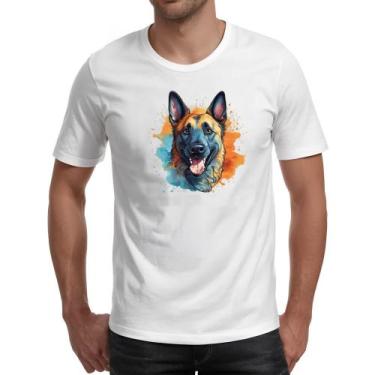 Imagem de Camiseta Unissex Pastor belga Watercolor Arte - Alearts, G