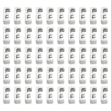 Imagem de Shapenty Berloques espaçadores de letras deslizantes de metal de liga de prata antiga para artesanato, pulseira, colar, pingente, chaveiro, joias, Natal, Ação de Graças, lembrancinhas de casamento