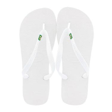 Imagem de Sandálias Havaianas Brasil Branco Tamanho 37/38 1 Par