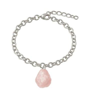 Imagem de Pulseira de Quartzo Rosa - Cristal Natural, Prata 925