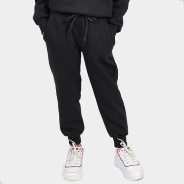 Imagem de Calça Moletom Infantil Com Bolso Quente Para Frio - Tech Malhas, Preto
