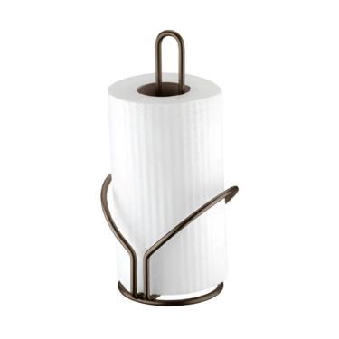 Imagem de Porta Rolo Papel Toalha Suporte Vertical Mesa Bancada Cozinha Cor Café - 1191CF Future