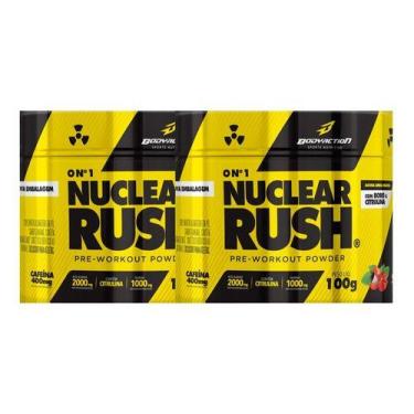 Imagem de Kit 2 Pre Treino Nuclear Rush 100g Bodyaction, Guaraná