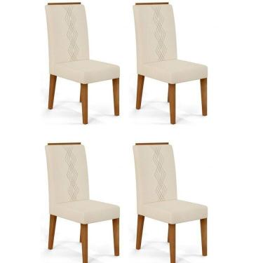 Imagem de Kit 4 Cadeiras para Sala de Jantar Yasmin Freijó/Neve
