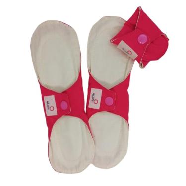 Imagem de KIT 3 ABSORVENTES ECOLÓGICOS REUTILIZÁVEIS DE PANO 100% ALGODÃO MÉDIO (Médio, Itens, 3)