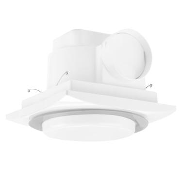 Imagem de Exaustor de banheiro com luz, exaustor de 20 cm, suporte de teto, ventilador ultra-silencioso com duto, ventilador de ventilação com painel de luz E26