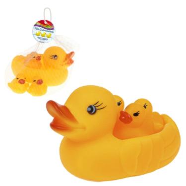 Imagem de Kit 4 Brinquedo de Banho Pato com Patinhos Flutuantes