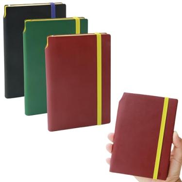 Imagem de J6&H6 Minimalist Design Pocket Notebooks Set Of 3, Portable small Notebook with Pen Holder, 486 Thick Lined Pages ( 3.3" x 4.3"), The Perfect Mini Note Pads to Stay Organized and Boost Productivity at