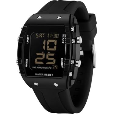 Imagem de findtime Relógio feminino esportivo feminino digital à prova d'água, relógio de pulso militar tático para corrida ao ar livre com alarme LED luminoso cronômetro contagem regressiva para mulheres