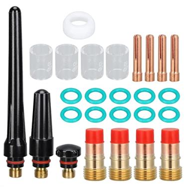 Imagem de Kit de Copo de Solda de Soldagem de Zaweliyo, Peças de Soldagem TIG Cupo do Eletrodo Cups de Copos de Vidro Tocha Consumíveis, Soldagem de de Argônio, Altamente Prático, Peças de