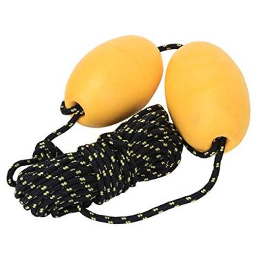 Imagem de Bola flutuante de caiaque munefe, bóia de caiaque com gancho, corda de trela de caiaque com bóia para pescar de âncoras de deriva (Doppelkugel gelb und schwarzes Seilset)