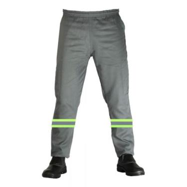 Imagem de Calça Brim Comum Para Trabalho Mecânico Obra Pedreiro Tecido Resistent