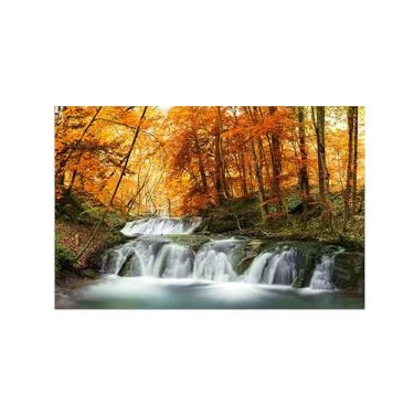 Imagem de Paisagens Pintura em Tela-Árvore outono River-Arte Parede Natureza-Pôster Decoração Sala de Estar Banheiro 20x30cm Sem Moldura