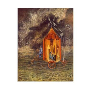 Imagem de SDYJ6GSW Remedios Varo impressões em tela arte de parede Caravana pinturas famosas em tela pôsteres de surrealismo Imagem para decoração de casa de quarto 70 x 50 cm (28 x 20 polegadas) sem moldura