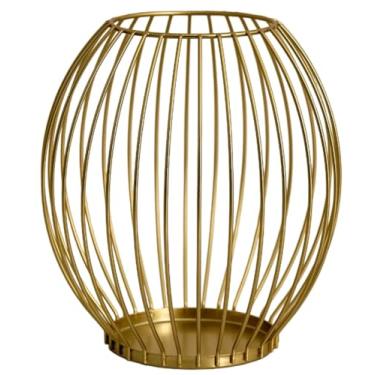 Imagem de Castiçais colunares de metal, decorações de lanterna de ferro, castiçais de mesa de arame preto, castiçais de metal de lareira estilo campestre, castiçais pequenos de terraço ao ar livre