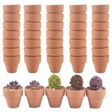 Imagem de NWFashion 100 Peças De Vasos Terracota 1 Polegada, Cerâmica E Argila Para Plantas Com Furos Drenagem Internas Externas, Artesanato Faça Você Mesmo