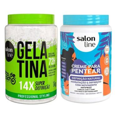 Imagem de Kit Salon Line Gelatina 1kg + Creme De Pentear Definição Natural 1Kg
