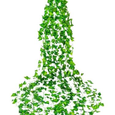 Imagem de Trepadeira Artificial Hera Verde Corrente de Folhagem Pendente Realista para Decoração(30 Metros)