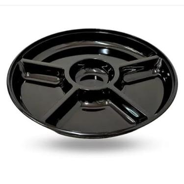 Imagem de Petisqueira Redonda com 5 Divisórias/Molheira – Tábua de Frios Porta Petisco Molhos Queijos Salgados Frutas | Melamina Premium Grande 30cm