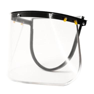 Imagem de harayaa Protetor facial, boa visibilidade, capacete multifuncional, viseira protetora para moagem, corte, capina, trabalho ao ar livre, com Suporte