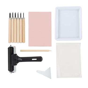 Imagem de Stamp Making Kit 6Pcs Carving Knives Rolo flexível Carving Block Tracing Papers para DIY Arts Iniciantes Rubber Stamp Carving Tools Wood Carving Set