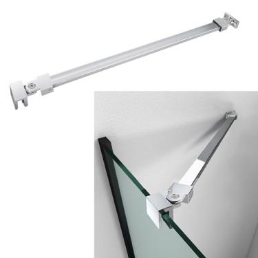 Imagem de Barra de suporte para porta de chuveiro, haste de aço inoxidável longa de 15,74 polegadas (400 mm) para fixar a porta de vidro à parede, para painel de vidro sem moldura de 1/4" (6 mm), 5/16" (8 mm