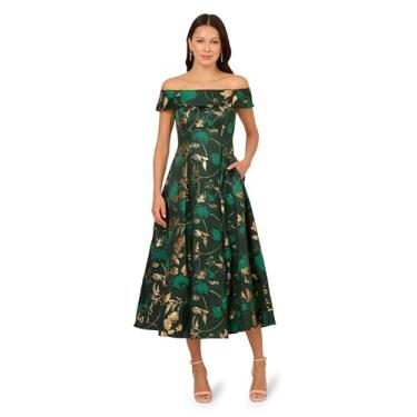 Imagem de Adrianna Papell Vestido midi tomara que caia, Caçador/dourado, 44