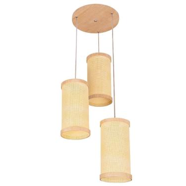 Imagem de Pendente Muller Straw Natural Palha 3 Lâmpada 2553NA