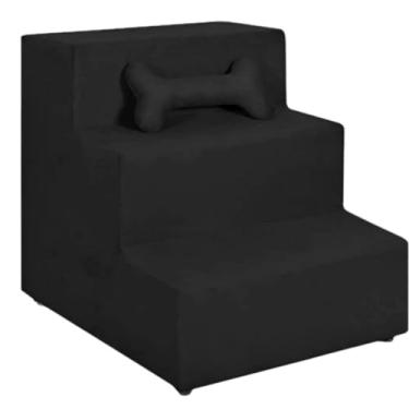 Imagem de Escadas, Escadinha Pet 3 Degraus - Conforto E SeguranÇA Para Seu Amigo UtilizaçãO De Escadas Para Animais De EstimaçãO, A Fim De Proteger A SaúDe Das ArticulaçõEs Dos Seus Animais(preto)