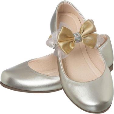 Imagem de Sapatilha Feminina Infantil Sapato Social Festa Juvenil - Pepite, Dour