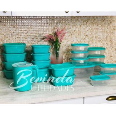 Imagem de  kit potes 21 pote plastico hermeticos cozinha bpa free - CASA BELLA, 