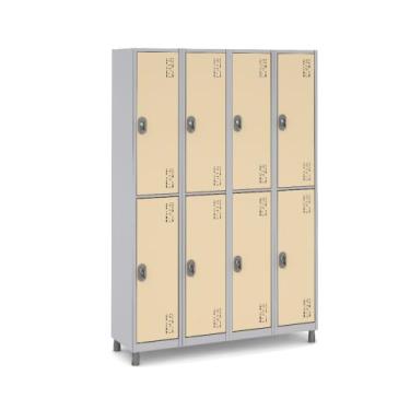 Imagem de Roupeiro Premium Aço Vestiário de Academia 8 Portas Grandes - W3, Crem