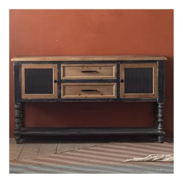 Imagem de Mesa de entrada de madeira maciça vintage mesa lateral de jantar sala de estar armário decorativo sofá aparador quarto armário de armazenamento mesa de destaque para sala de estar entrada corredor