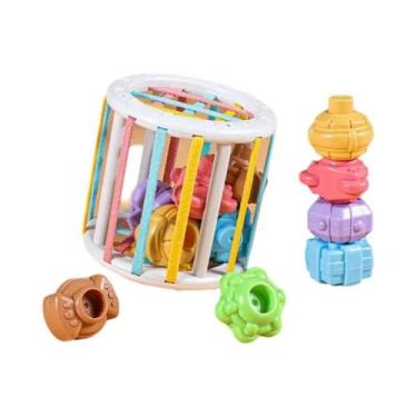 Imagem de Brinquedos Sensoriais Montessori Para Bebês Blocos Empilháveis 0-12 Me