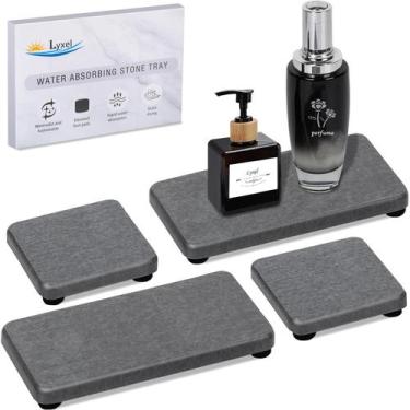 Imagem de Conjunto de bandejas de pedra absorvente de água Lyxel para pia (4 uni