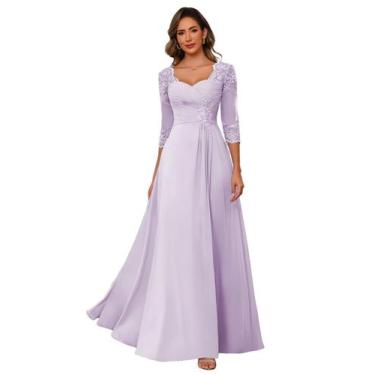 Imagem de Vestido de mãe da noiva AUSPORY Elegant Lilac Chiffon 2024