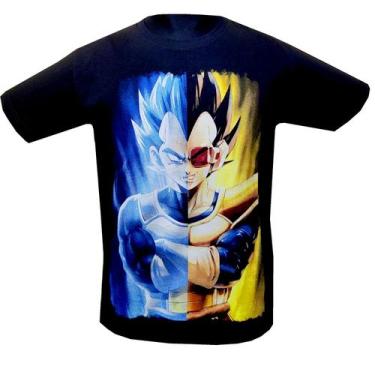 Imagem de Camiseta Dragon Ball Vegeta com estampa dupla para homens - Lightbek O