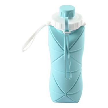 Imagem de Garrafa de água dobrável portátil de silicone 600ml para chá ao ar liv