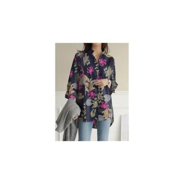 Imagem de Casaco solto de manga comprida de fibra de poliéster para mulheres - L