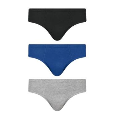Imagem de Kit com 3 unidades de cueca juvenil slip algodão Selene, M, Ó998