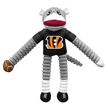 Imagem de Littlearth Brinquedo unissex para animais de estimação NFL Cincinnati Bengals Sock Macaco, cor do time, tamanho único